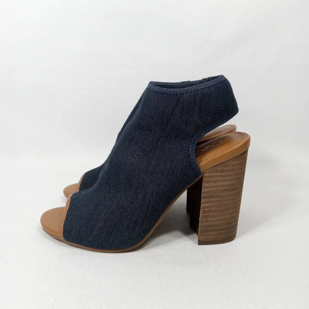 CATO Navy Blue Jean Denim Look Open-Toe Sandals Womens Size 8 - Picture 3 of 16